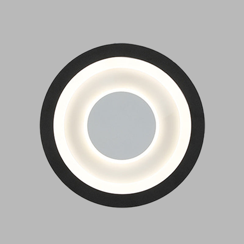 White and Black Circle Sconce Lighting Modernist LED Acrylic Wall Mounted Lamp for Living Room Clearhalo 'Cast Iron' 'Glass' 'Industrial' 'Modern wall lights' 'Modern' 'Tiffany' 'Traditional wall lights' 'Wall Lamps & Sconces' 'Wall Lights' Lighting' 731988