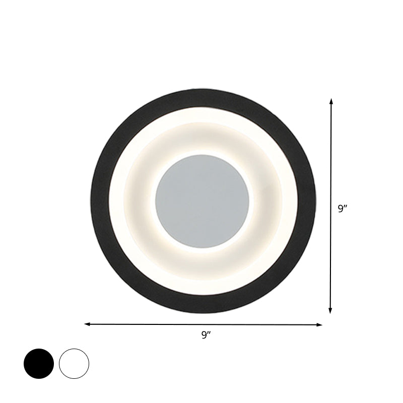 White and Black Circle Sconce Lighting Modernist LED Acrylic Wall Mounted Lamp for Living Room Clearhalo 'Cast Iron' 'Glass' 'Industrial' 'Modern wall lights' 'Modern' 'Tiffany' 'Traditional wall lights' 'Wall Lamps & Sconces' 'Wall Lights' Lighting' 731989