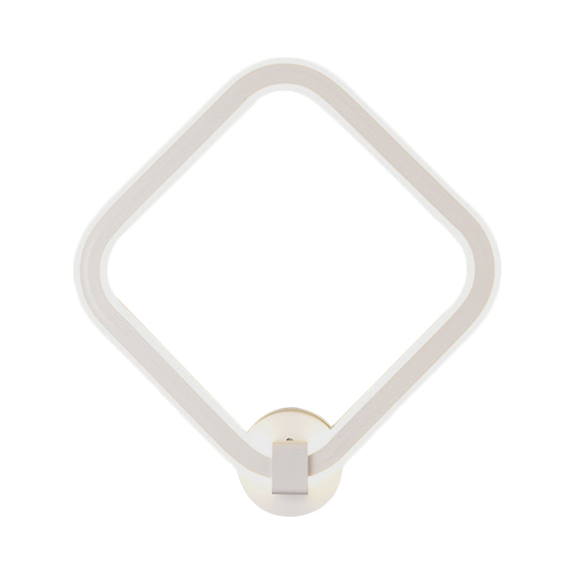 Acrylic Rhombus Frame Wall Lamp Sconce Modern LED White Wall Lighting Fixture for Bedside Clearhalo 'Modern wall lights' 'Modern' 'Wall Lamps & Sconces' 'Wall Lights' Lighting' 732000