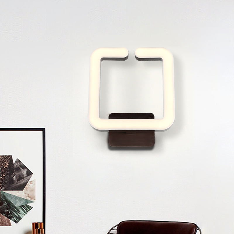 Square Aluminum Wall Mounted Light Modern LED Coffee Wall Lamp Sconce in Warm/White/Natural Light Clearhalo 'Cast Iron' 'Glass' 'Industrial' 'Modern wall lights' 'Modern' 'Tiffany' 'Traditional wall lights' 'Wall Lamps & Sconces' 'Wall Lights' Lighting' 732004