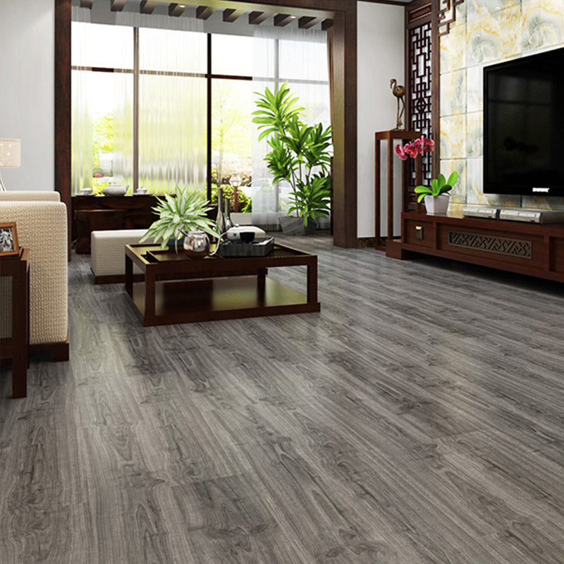 Rectangle PVC Flooring Smooth Peel and Stick Wood Look Vinyl Flooring Light Gray-Black Clearhalo 'Flooring 'Home Improvement' 'home_improvement' 'home_improvement_vinyl_flooring' 'Vinyl Flooring' 'vinyl_flooring' Walls and Ceiling' 7320385