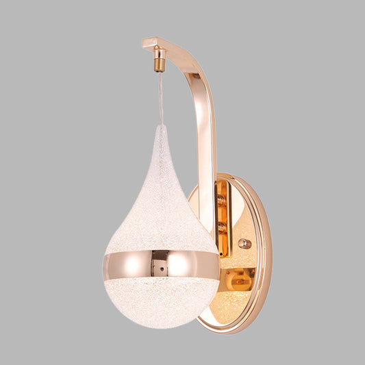 Acrylic Waterdrop Wall Light Fixture Modernism LED Wall Sconce Lamp with Gold Backplate Clearhalo 'Cast Iron' 'Glass' 'Industrial' 'Modern wall lights' 'Modern' 'Tiffany' 'Traditional wall lights' 'Wall Lamps & Sconces' 'Wall Lights' Lighting' 732072