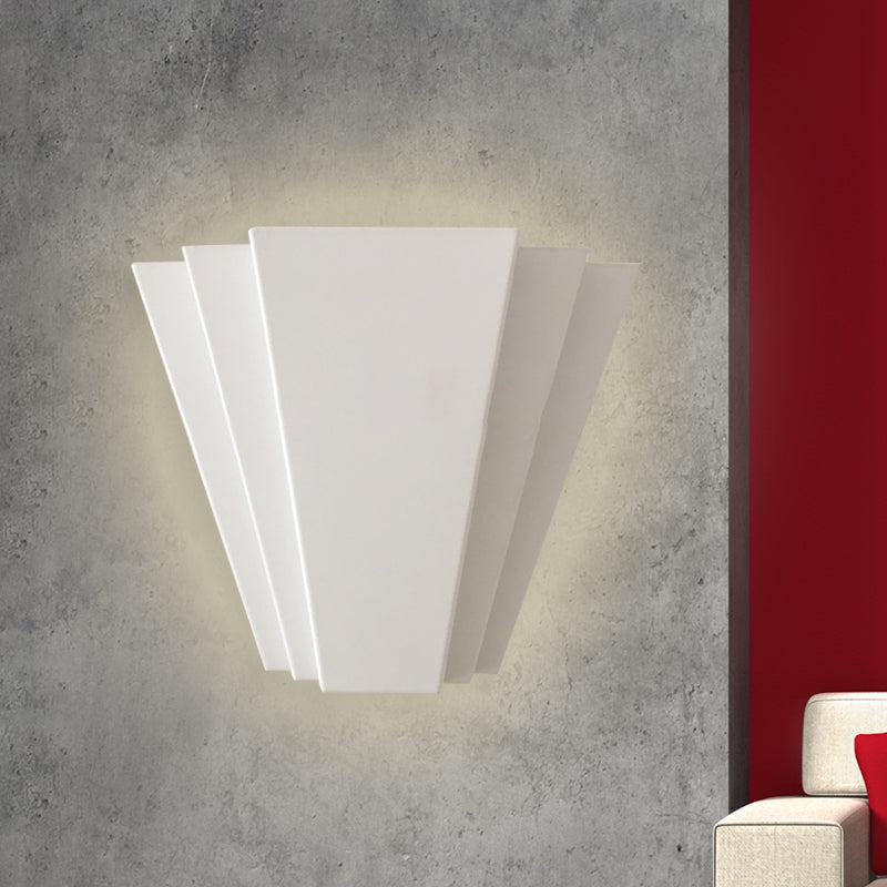 White Sector Flush Wall Sconce Contemporary LED Iron Wall Mounted Light in White/Warm Light White Clearhalo 'Cast Iron' 'Glass' 'Industrial' 'Modern wall lights' 'Modern' 'Tiffany' 'Traditional wall lights' 'Wall Lamps & Sconces' 'Wall Lights' Lighting' 732074