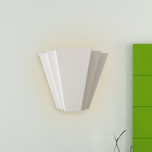 White Sector Flush Wall Sconce Contemporary LED Iron Wall Mounted Light in White/Warm Light Clearhalo 'Cast Iron' 'Glass' 'Industrial' 'Modern wall lights' 'Modern' 'Tiffany' 'Traditional wall lights' 'Wall Lamps & Sconces' 'Wall Lights' Lighting' 732075