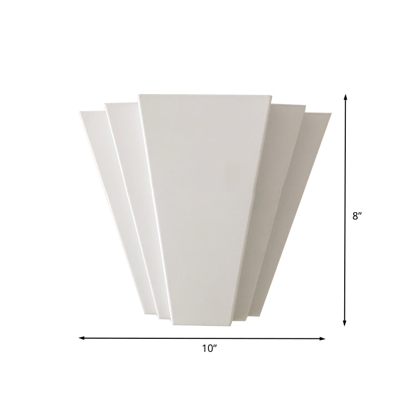 White Sector Flush Wall Sconce Contemporary LED Iron Wall Mounted Light in White/Warm Light Clearhalo 'Cast Iron' 'Glass' 'Industrial' 'Modern wall lights' 'Modern' 'Tiffany' 'Traditional wall lights' 'Wall Lamps & Sconces' 'Wall Lights' Lighting' 732078