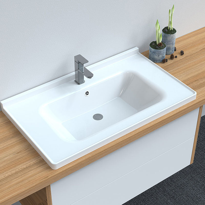 Modern Bathroom Sink Porcelain with Overflow Drop-in Bathroom Sink(Not Included Faucet) Clearhalo 'Bathroom Remodel & Bathroom Fixtures' 'Bathroom Sinks & Faucet Components' 'Bathroom Sinks' 'bathroom_sink' 'Home Improvement' 'home_improvement' 'home_improvement_bathroom_sink' 7320842