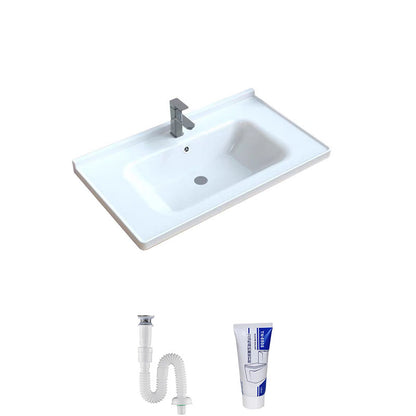 Modern Bathroom Sink Porcelain with Overflow Drop-in Bathroom Sink(Not Included Faucet) 20"L x 14"W x 9"H Clearhalo 'Bathroom Remodel & Bathroom Fixtures' 'Bathroom Sinks & Faucet Components' 'Bathroom Sinks' 'bathroom_sink' 'Home Improvement' 'home_improvement' 'home_improvement_bathroom_sink' 7320843