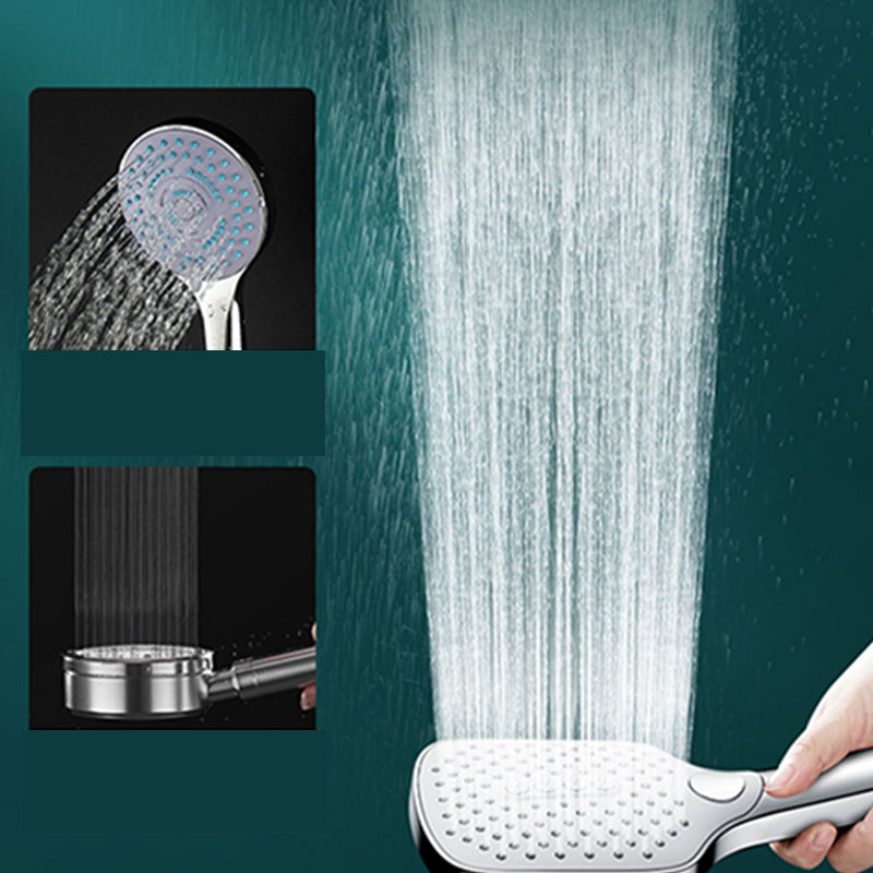 Contemporary Rectangular Hand Shower 3 Sprays Wall-Mount Hand Shower Clearhalo 'Bathroom Remodel & Bathroom Fixtures' 'Home Improvement' 'home_improvement' 'home_improvement_shower_heads' 'Shower Heads' 'shower_heads' 'Showers & Bathtubs Plumbing' 'Showers & Bathtubs' 7321160