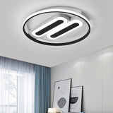 16"/19.5" Dia Halo Bedroom Ceiling Flush Acrylic LED Simple Flush-Mount Light Fixture with Double Rectangle Canopy in Black, White/Warm Light Clearhalo 'Ceiling Lights' 'Close To Ceiling Lights' 'Close to ceiling' 'Flush mount' Lighting' 732159