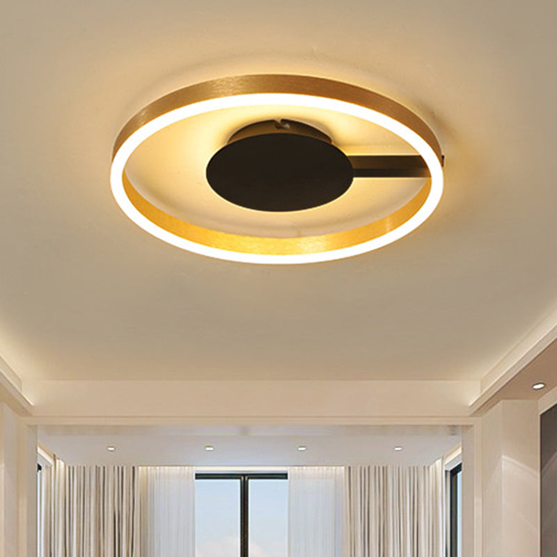 Circular Bedroom Flush Mount Acrylic LED Minimalist Flushmount Lighting in Gold, 16"/23.5" Dia Gold Clearhalo 'Ceiling Lights' 'Close To Ceiling Lights' 'Close to ceiling' 'Flush mount' Lighting' 732189