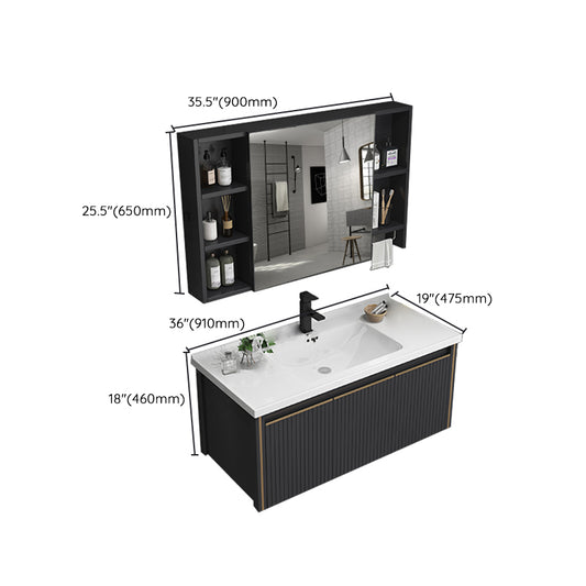 Modern Wall Mount Bathroom Vanity Set Stone Faucet Included Bathroom Vanity Clearhalo 'Bathroom Remodel & Bathroom Fixtures' 'Bathroom Vanities' 'bathroom_vanities' 'Home Improvement' 'home_improvement' 'home_improvement_bathroom_vanities' 7321898