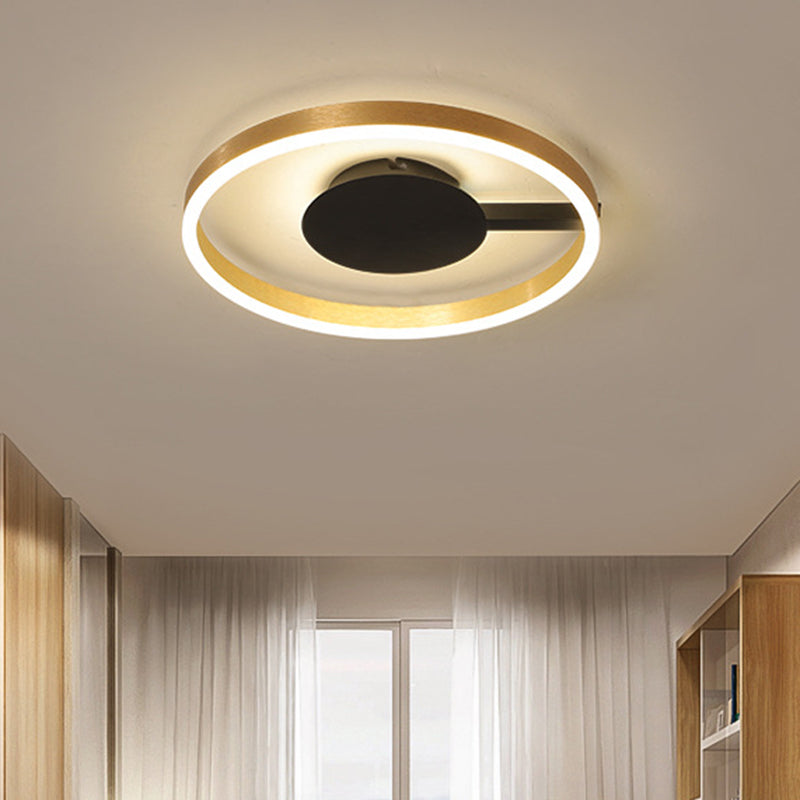 Circular Bedroom Flush Mount Acrylic LED Minimalist Flushmount Lighting in Gold, 16"/23.5" Dia Clearhalo 'Ceiling Lights' 'Close To Ceiling Lights' 'Close to ceiling' 'Flush mount' Lighting' 732190