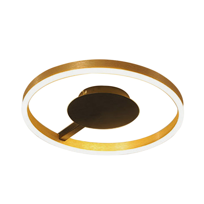 Circular Bedroom Flush Mount Acrylic LED Minimalist Flushmount Lighting in Gold, 16"/23.5" Dia Clearhalo 'Ceiling Lights' 'Close To Ceiling Lights' 'Close to ceiling' 'Flush mount' Lighting' 732192