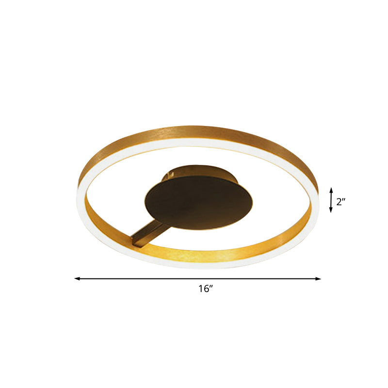 Circular Bedroom Flush Mount Acrylic LED Minimalist Flushmount Lighting in Gold, 16"/23.5" Dia Clearhalo 'Ceiling Lights' 'Close To Ceiling Lights' 'Close to ceiling' 'Flush mount' Lighting' 732193