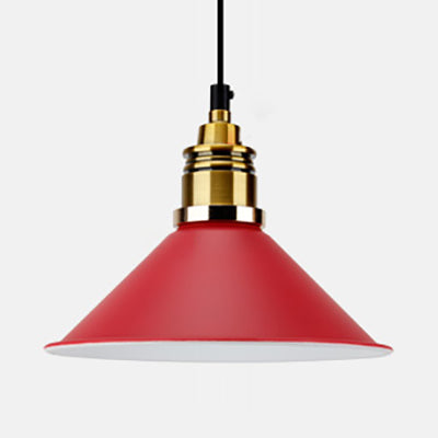 1 Bulb Pendant Light Modern Stylish Conic Shade Metal Hanging Lamp in Black/Grey/White for Dining Room Red Clearhalo 'Ceiling Lights' 'Modern Pendants' 'Modern' 'Pendant Lights' 'Pendants' Lighting' 73223