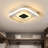 White Squared Flush Lighting Minimalist LED Acrylic Ceiling Flush Mount Lamp in White/Warm Light White Clearhalo 'Ceiling Lights' 'Close To Ceiling Lights' 'Close to ceiling' 'Flush mount' Lighting' 732245