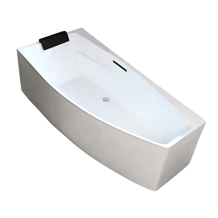 Modern Corner Acrylic Bathtub Soaking White Back to Wall Bath Clearhalo 'Bathroom Remodel & Bathroom Fixtures' 'Bathtubs' 'Home Improvement' 'home_improvement' 'home_improvement_bathtubs' 'Showers & Bathtubs' 7322595