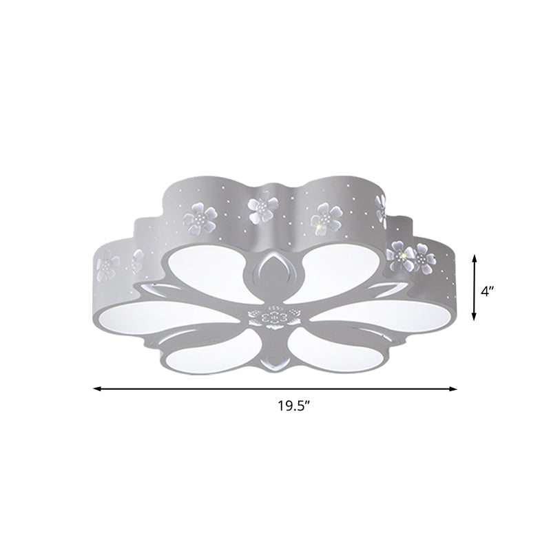 White Petal Flushmount Lighting Modernism LED Metal Flush Mount Ceiling Lamp for Bedroom Clearhalo 'Ceiling Lights' 'Close To Ceiling Lights' 'Close to ceiling' 'Flush mount' Lighting' 732341