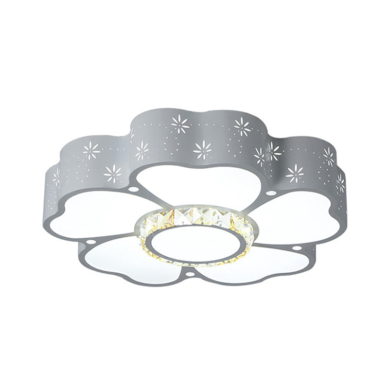 Flower Flush Mount Light Modernist Iron LED White Close to Ceiling Lamp in Warm/White Light for Living Room Clearhalo 'Ceiling Lights' 'Close To Ceiling Lights' 'Close to ceiling' 'Flush mount' Lighting' 732345