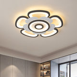 Floral Acrylic Flush Mounted Light Contemporary LED Black and White Ceiling Lamp in Warm/White Light, 20.5"/24.5" W Black-White 20.5" Clearhalo 'Ceiling Lights' 'Close To Ceiling Lights' 'Close to ceiling' 'Flush mount' Lighting' 732365