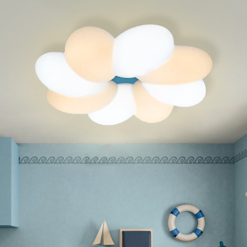 Acrylic Flower Flush Lighting Modern 18"/22" Wide LED White Ceiling Lamp Fixture for Child Bedroom, Warm/White Light White Clearhalo 'Ceiling Lights' 'Close To Ceiling Lights' 'Close to ceiling' 'Flush mount' Lighting' 732374