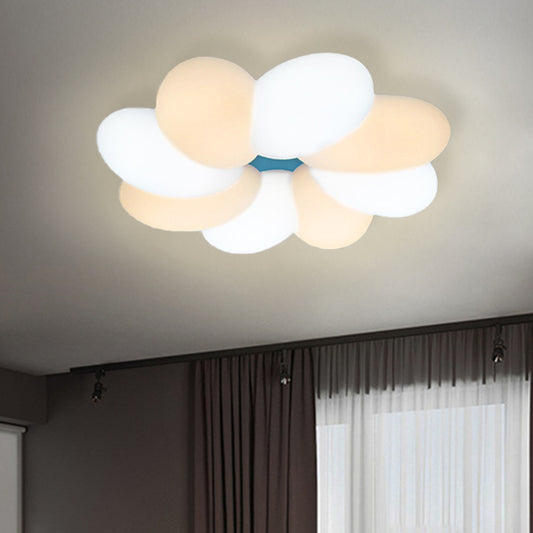 Acrylic Flower Flush Lighting Modern 18"/22" Wide LED White Ceiling Lamp Fixture for Child Bedroom, Warm/White Light Clearhalo 'Ceiling Lights' 'Close To Ceiling Lights' 'Close to ceiling' 'Flush mount' Lighting' 732376