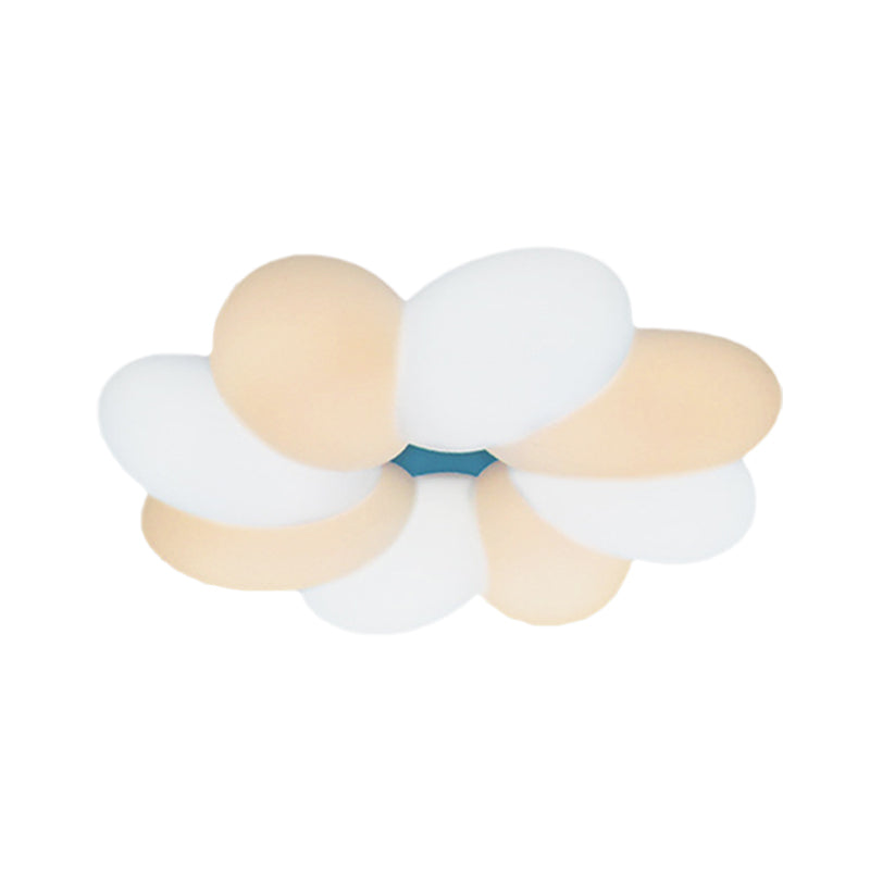 Acrylic Flower Flush Lighting Modern 18"/22" Wide LED White Ceiling Lamp Fixture for Child Bedroom, Warm/White Light Clearhalo 'Ceiling Lights' 'Close To Ceiling Lights' 'Close to ceiling' 'Flush mount' Lighting' 732377