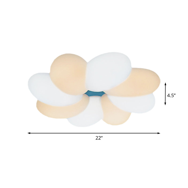 Acrylic Flower Flush Lighting Modern 18"/22" Wide LED White Ceiling Lamp Fixture for Child Bedroom, Warm/White Light Clearhalo 'Ceiling Lights' 'Close To Ceiling Lights' 'Close to ceiling' 'Flush mount' Lighting' 732379