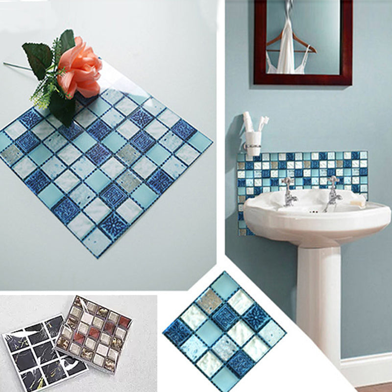 Square Mosaic Peel & Stick Tile Water-resistant Kitchen Backsplash Tiles Clearhalo 'Flooring 'Home Improvement' 'home_improvement' 'home_improvement_peel_stick_blacksplash' 'Peel & Stick Backsplash Tile' 'peel_stick_blacksplash' 'Walls & Ceilings' Walls and Ceiling' 7324090