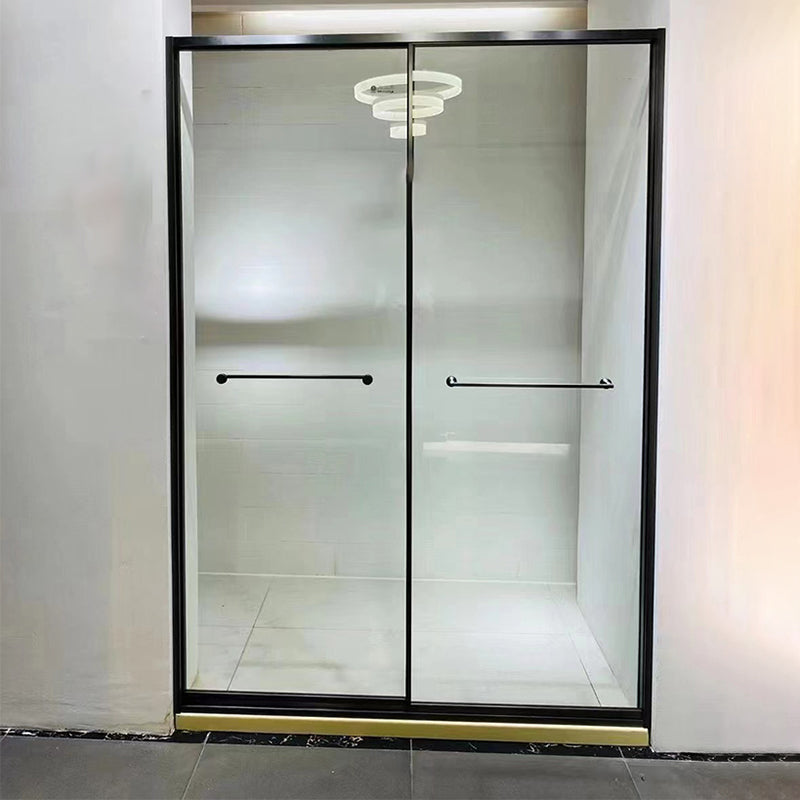 Tempered Glass Shower Bath Door Sliding Transparent Metal Framed Shower Door Clearhalo 'Bathroom Remodel & Bathroom Fixtures' 'Home Improvement' 'home_improvement' 'home_improvement_shower_tub_doors' 'Shower and Tub Doors' 'shower_tub_doors' 'Showers & Bathtubs' 7324167