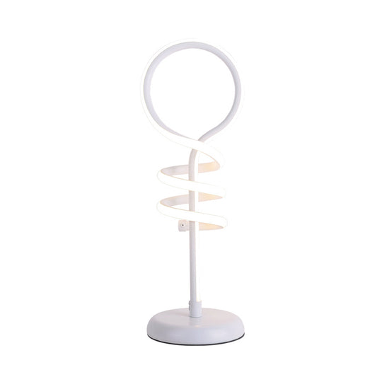 White Lollipop Desk Light Contemporary LED Acrylic Reading Lamp with Spiral Design in Warm/White Light Clearhalo 'Lamps' 'Table Lamps' Lighting' 732442