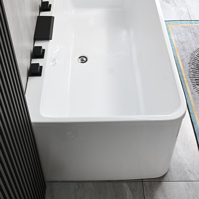 Back to Wall Soaking Bathtub Modern Rectangular Antique Finish Bath Tub Clearhalo 'Bathroom Remodel & Bathroom Fixtures' 'Bathtubs' 'Home Improvement' 'home_improvement' 'home_improvement_bathtubs' 'Showers & Bathtubs' 7324472