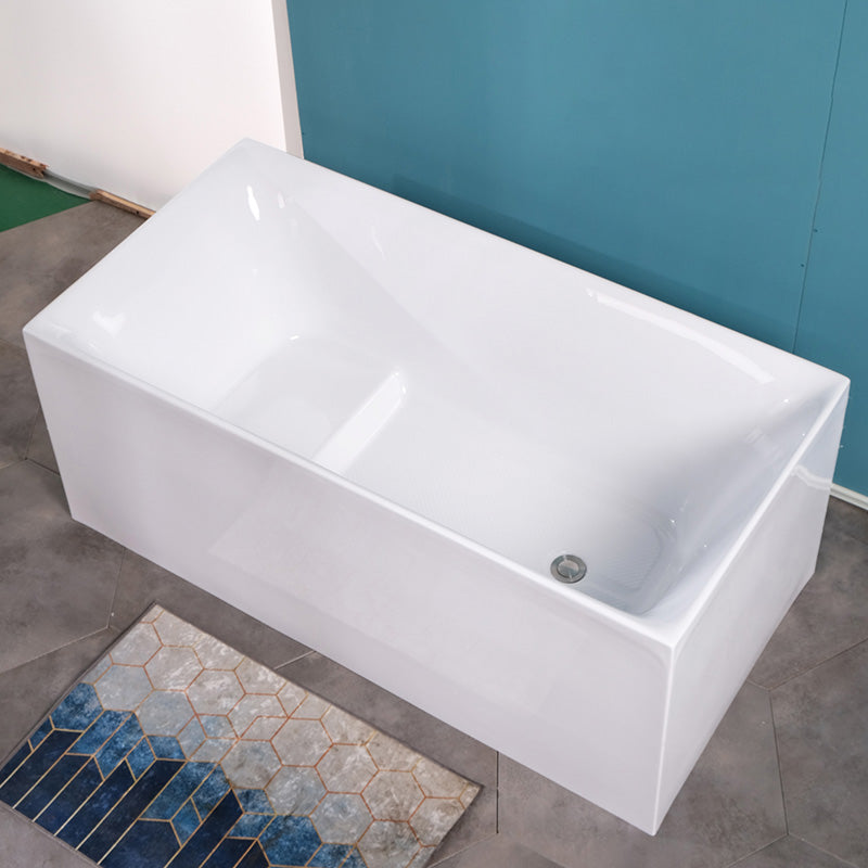 Antique Finish Bathtub Modern Rectangular Back to Wall Soaking Bath Tub With Seat Clearhalo 'Bathroom Remodel & Bathroom Fixtures' 'Bathtubs' 'Home Improvement' 'home_improvement' 'home_improvement_bathtubs' 'Showers & Bathtubs' 7324483