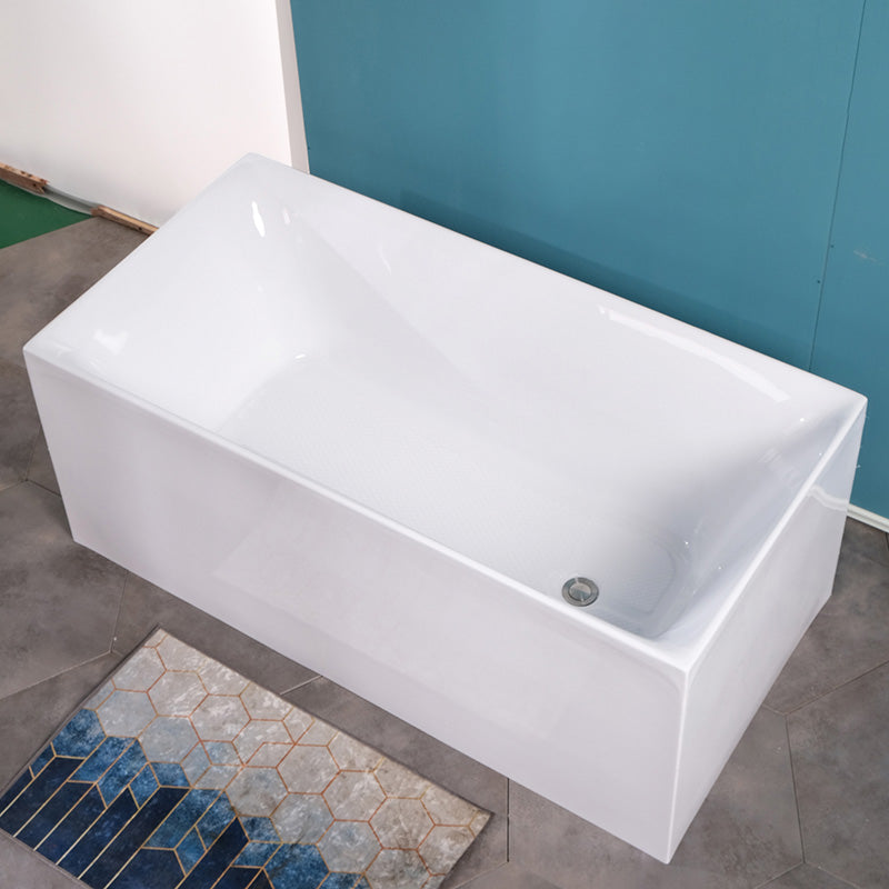 Antique Finish Bathtub Modern Rectangular Back to Wall Soaking Bath Tub Without Seat Clearhalo 'Bathroom Remodel & Bathroom Fixtures' 'Bathtubs' 'Home Improvement' 'home_improvement' 'home_improvement_bathtubs' 'Showers & Bathtubs' 7324484