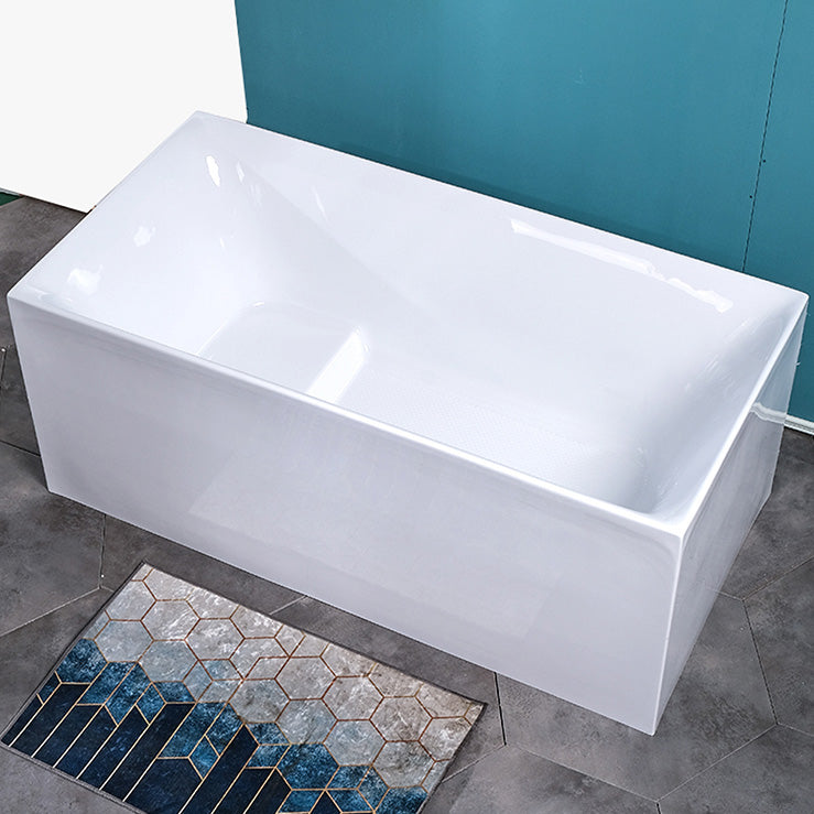 Antique Finish Bathtub Modern Rectangular Back to Wall Soaking Bath Tub 51"L x 28"W x 22"H With Seat Clearhalo 'Bathroom Remodel & Bathroom Fixtures' 'Bathtubs' 'Home Improvement' 'home_improvement' 'home_improvement_bathtubs' 'Showers & Bathtubs' 7324485