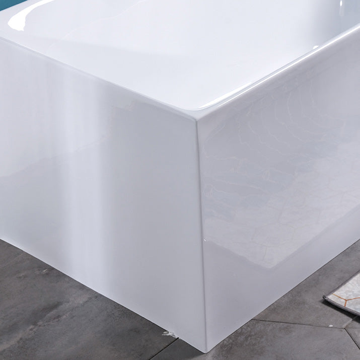 Antique Finish Bathtub Modern Rectangular Back to Wall Soaking Bath Tub Clearhalo 'Bathroom Remodel & Bathroom Fixtures' 'Bathtubs' 'Home Improvement' 'home_improvement' 'home_improvement_bathtubs' 'Showers & Bathtubs' 7324489