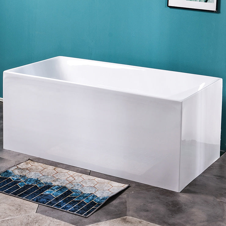 Antique Finish Bathtub Modern Rectangular Back to Wall Soaking Bath Tub Clearhalo 'Bathroom Remodel & Bathroom Fixtures' 'Bathtubs' 'Home Improvement' 'home_improvement' 'home_improvement_bathtubs' 'Showers & Bathtubs' 7324492