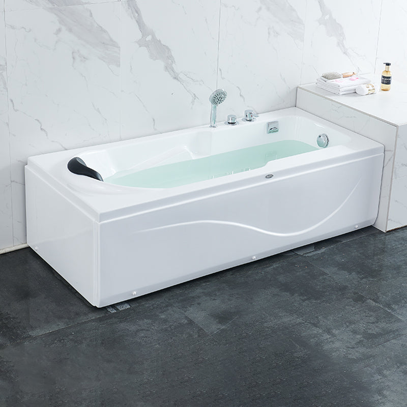 Modern Back to Wall Bathtub Rectangular Antique Finish Soaking Bath Tub 47"L x 28"W x 20"H Right Tub with Sliver 4-Piece Set Clearhalo 'Bathroom Remodel & Bathroom Fixtures' 'Bathtubs' 'Home Improvement' 'home_improvement' 'home_improvement_bathtubs' 'Showers & Bathtubs' 7324508