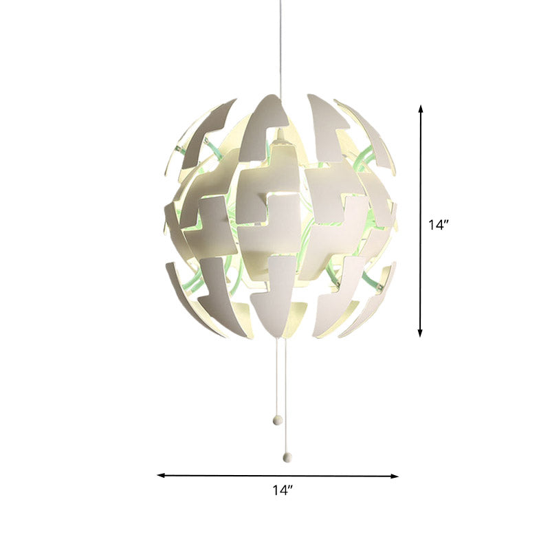 Acrylic Blossom Pendulum Light Modernist 1 Bulb Ceiling Hang Fixture in White with Pull Chain Clearhalo 'Ceiling Lights' 'Modern Pendants' 'Modern' 'Pendant Lights' 'Pendants' Lighting' 732508