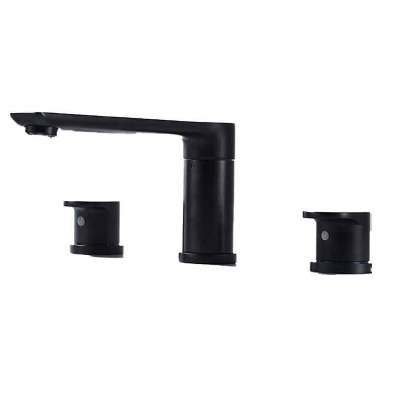 Contemporary Bathroom Faucet Deck Mounted Copper Two Handle Swivel Roman Tub Faucet Set Clearhalo 'Bathroom Remodel & Bathroom Fixtures' 'Bathtub Faucets' 'bathtub_faucets' 'Home Improvement' 'home_improvement' 'home_improvement_bathtub_faucets' 7325131