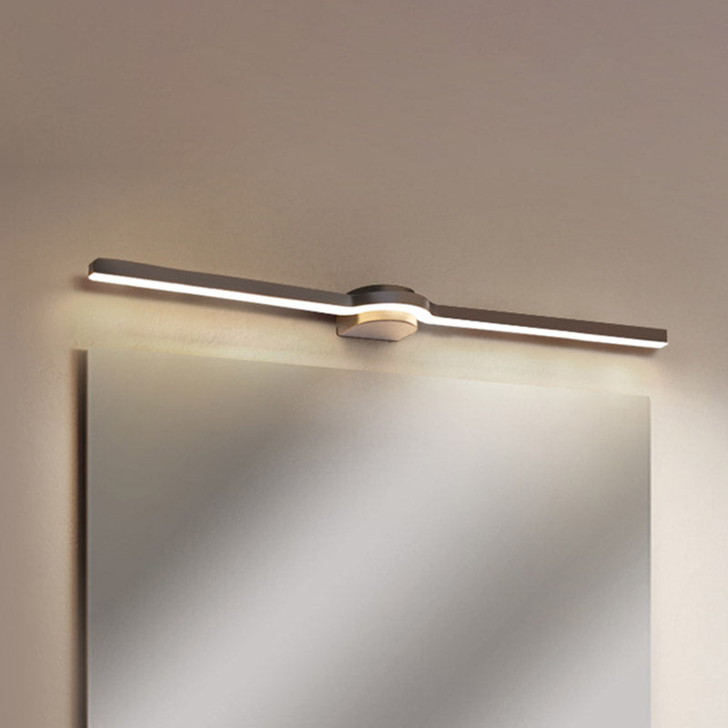 16"/23.5" L Acrylic Slim Line Vanity Light Contemporary LED Wall Lamp Sconce in Black, White/Warm Light Black Clearhalo 'Modern wall lights' 'Modern' 'Vanity Lights' 'Wall Lights' Lighting' 732518