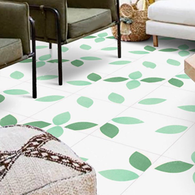 Modern Style Floor Tile Leaf Print Straight Edge Square Waterproof Floor Tile Clearhalo 'Floor Tiles & Wall Tiles' 'floor_tiles_wall_tiles' 'Flooring 'Home Improvement' 'home_improvement' 'home_improvement_floor_tiles_wall_tiles' Walls and Ceiling' 7325205