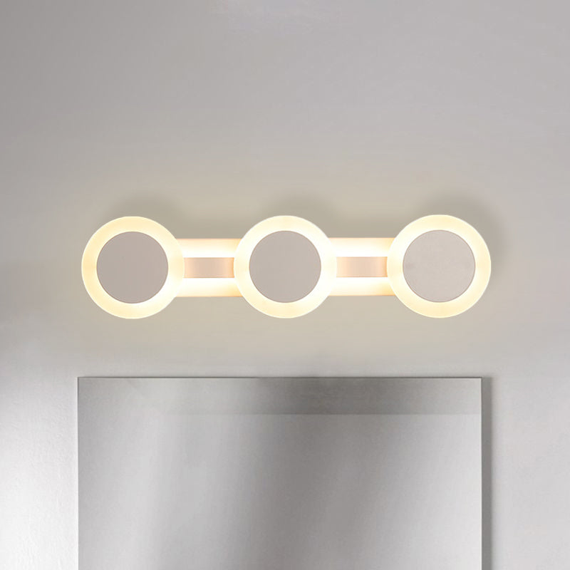White Linear Vanity Light Modernist 16"/23.5" L 3/4 Lights LED Acrylic Wall Sconce Lamp in Warm/White Light Clearhalo 'Modern wall lights' 'Modern' 'Vanity Lights' 'Wall Lights' Lighting' 732525