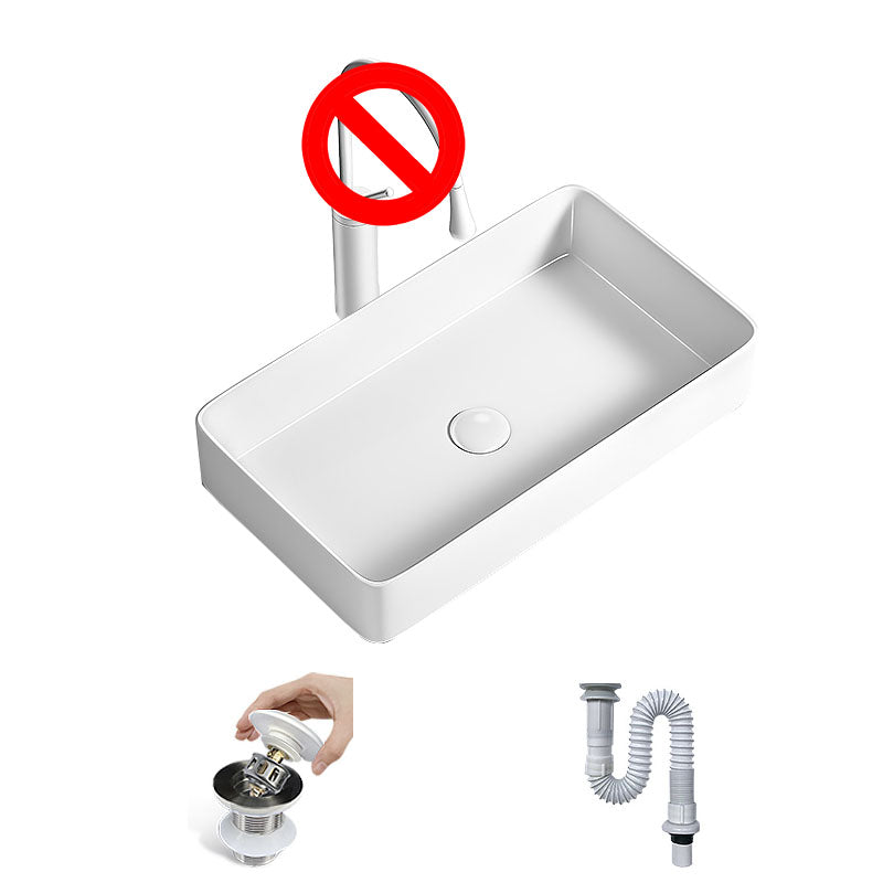 Modern Vessel Bathroom Sink Porcelain Shut-Off Valve Included Basin Sink 24"L x 13.4"W x 4.3"H Sink Clearhalo 'Bathroom Remodel & Bathroom Fixtures' 'Bathroom Sinks & Faucet Components' 'Bathroom Sinks' 'bathroom_sink' 'Home Improvement' 'home_improvement' 'home_improvement_bathroom_sink' 7325857