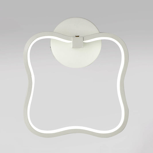 White Curved Square Wall Lighting Minimalist LED Acrylic Wall Mount Sconce in White/Warm Light Clearhalo 'Modern wall lights' 'Modern' 'Wall Lamps & Sconces' 'Wall Lights' Lighting' 732586