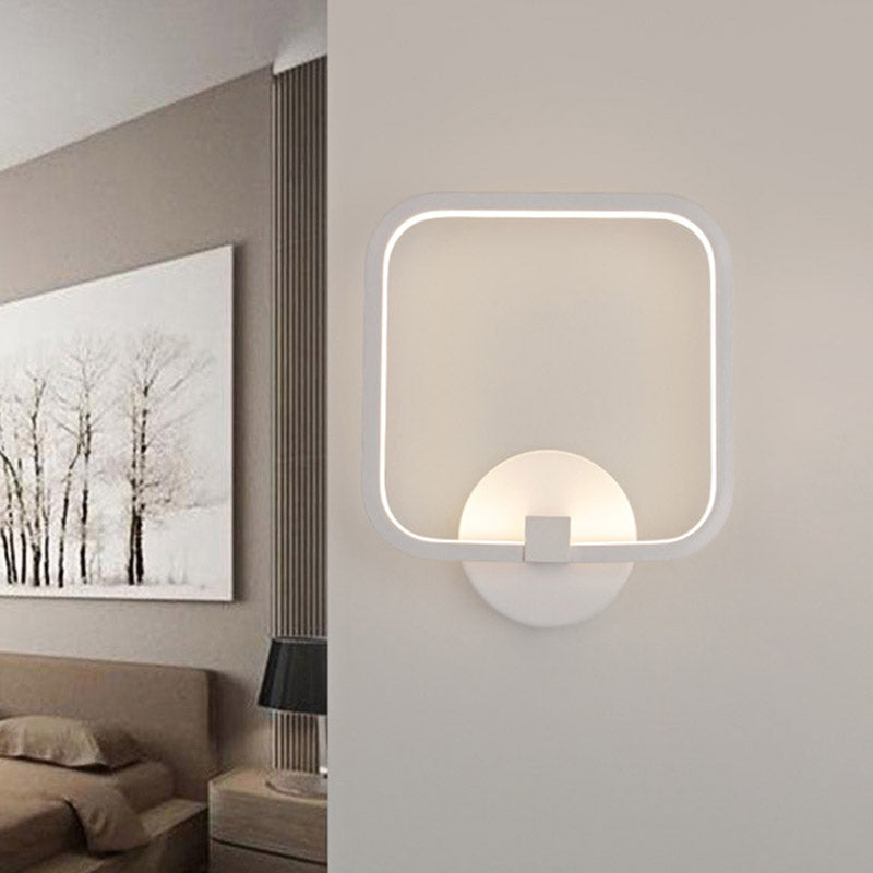 LED Bedside Wall Light Simple White Sconce Lighting Fixture with Square Acrylic Shade in White/Warm/Natural Light Clearhalo 'Cast Iron' 'Glass' 'Industrial' 'Modern wall lights' 'Modern' 'Tiffany' 'Traditional wall lights' 'Wall Lamps & Sconces' 'Wall Lights' Lighting' 732590