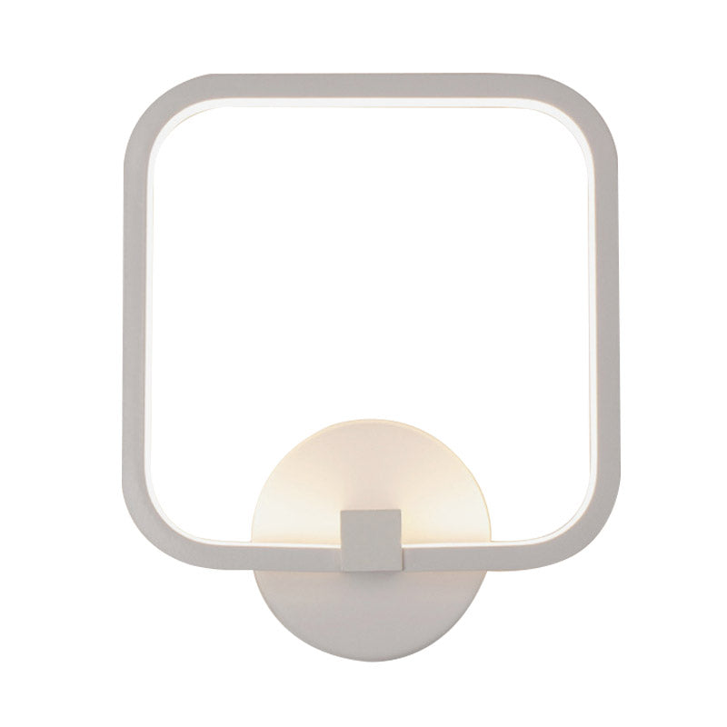 LED Bedside Wall Light Simple White Sconce Lighting Fixture with Square Acrylic Shade in White/Warm/Natural Light Clearhalo 'Cast Iron' 'Glass' 'Industrial' 'Modern wall lights' 'Modern' 'Tiffany' 'Traditional wall lights' 'Wall Lamps & Sconces' 'Wall Lights' Lighting' 732591
