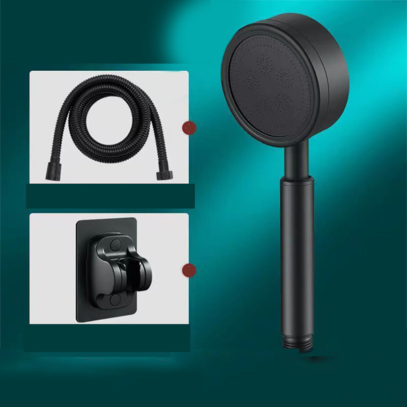 Modern Aluminium Hand Shower Adjustable Water Flow Wall-Mount Hand Shower Black Shower Heads & Hose & Wall pedestal Clearhalo 'Bathroom Remodel & Bathroom Fixtures' 'Home Improvement' 'home_improvement' 'home_improvement_shower_heads' 'Shower Heads' 'shower_heads' 'Showers & Bathtubs Plumbing' 'Showers & Bathtubs' 7326032