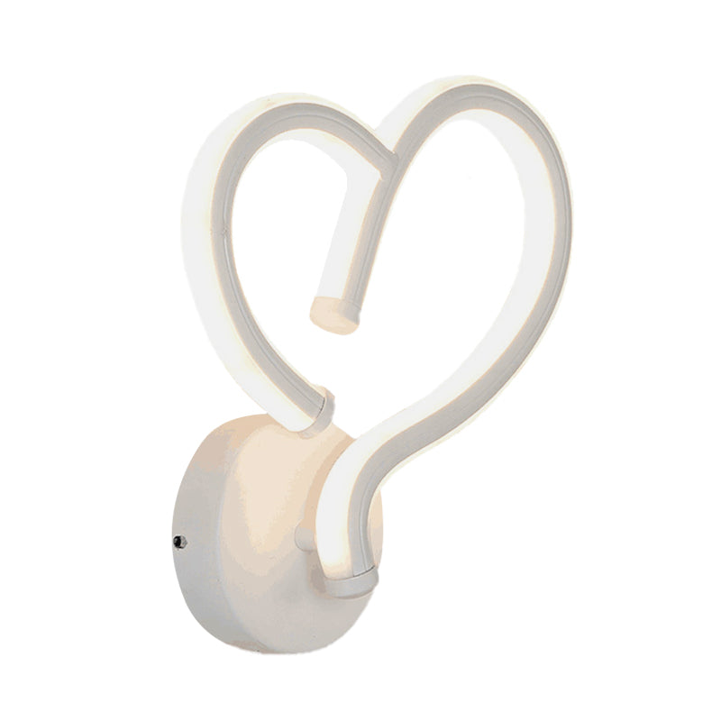 Acrylic Heart Shape Wall Light Fixture Contemporary LED White Wall Sconce Lamp in Warm/White Light Clearhalo 'Modern wall lights' 'Modern' 'Wall Lamps & Sconces' 'Wall Lights' Lighting' 732610