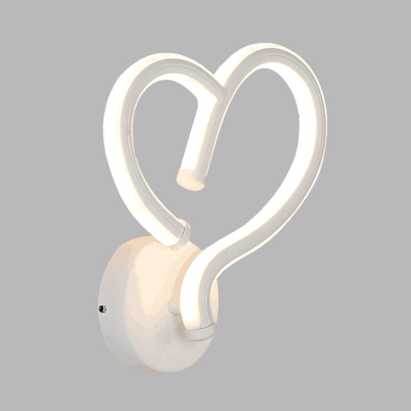 Acrylic Heart Shape Wall Light Fixture Contemporary LED White Wall Sconce Lamp in Warm/White Light Clearhalo 'Modern wall lights' 'Modern' 'Wall Lamps & Sconces' 'Wall Lights' Lighting' 732611